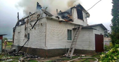 Удар молнии стал причиной пожара в частном доме